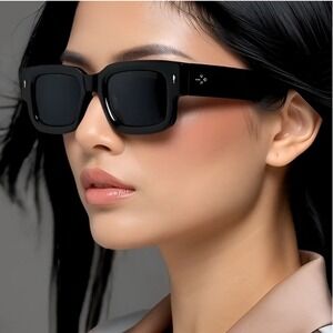 Square Frame Sunglasses Women Retro‎ Black Sun Glasses Fashion Vintage Driving
